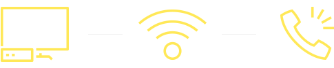 Icons: TV, Internet, and Phone